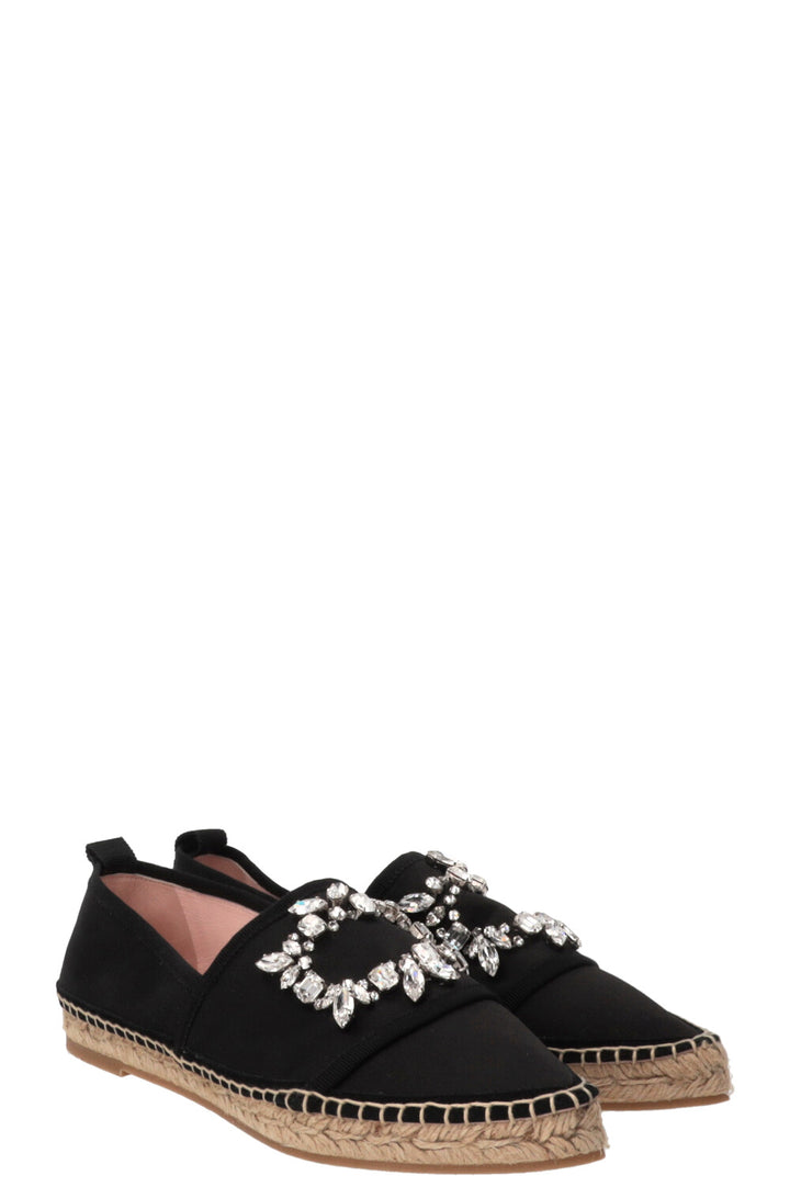 ROGER VIVIER Crystal Embellished Espadrilles Black