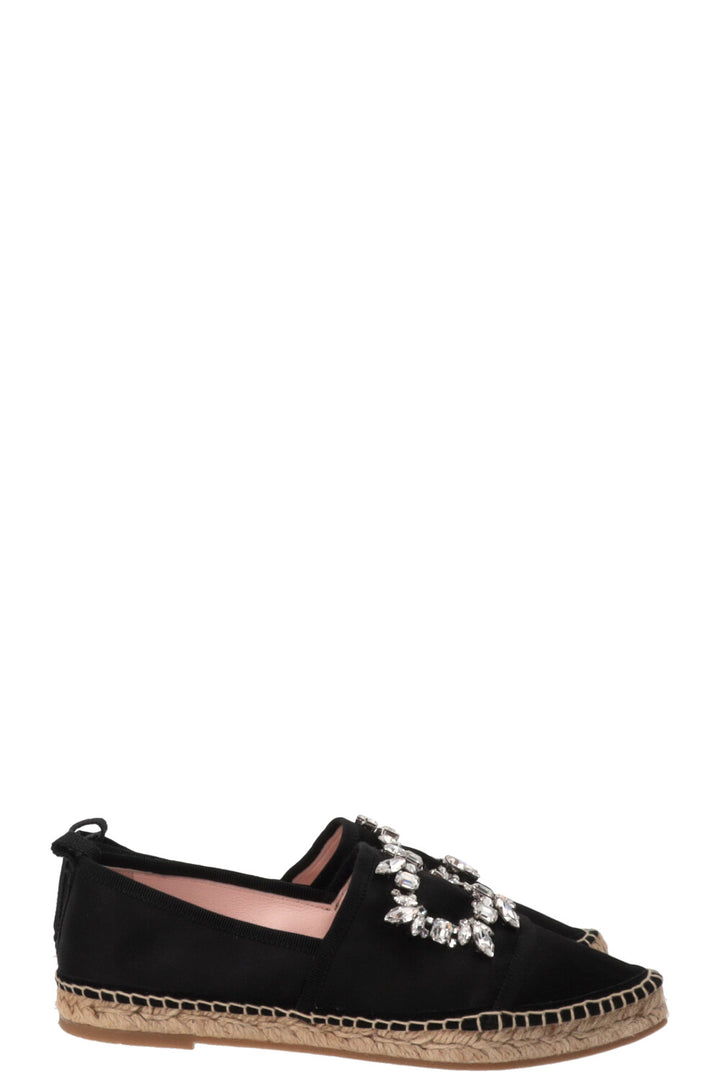 ROGER VIVIER Crystal Embellished Espadrilles Black