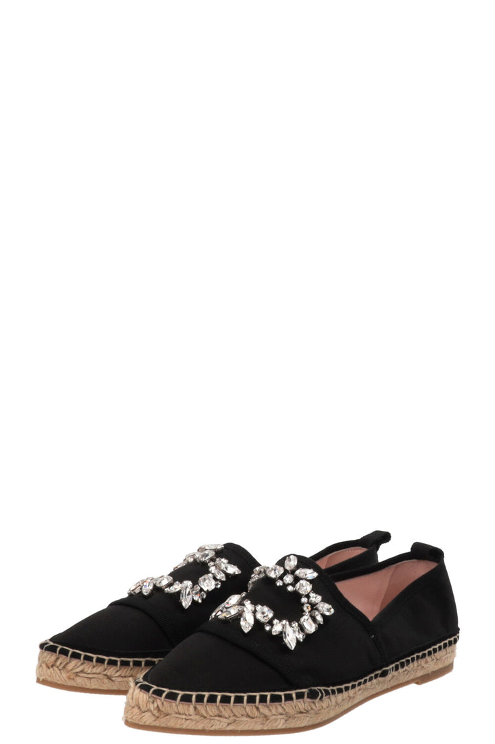 ROGER VIVIER Crystal Embellished Espadrilles Black