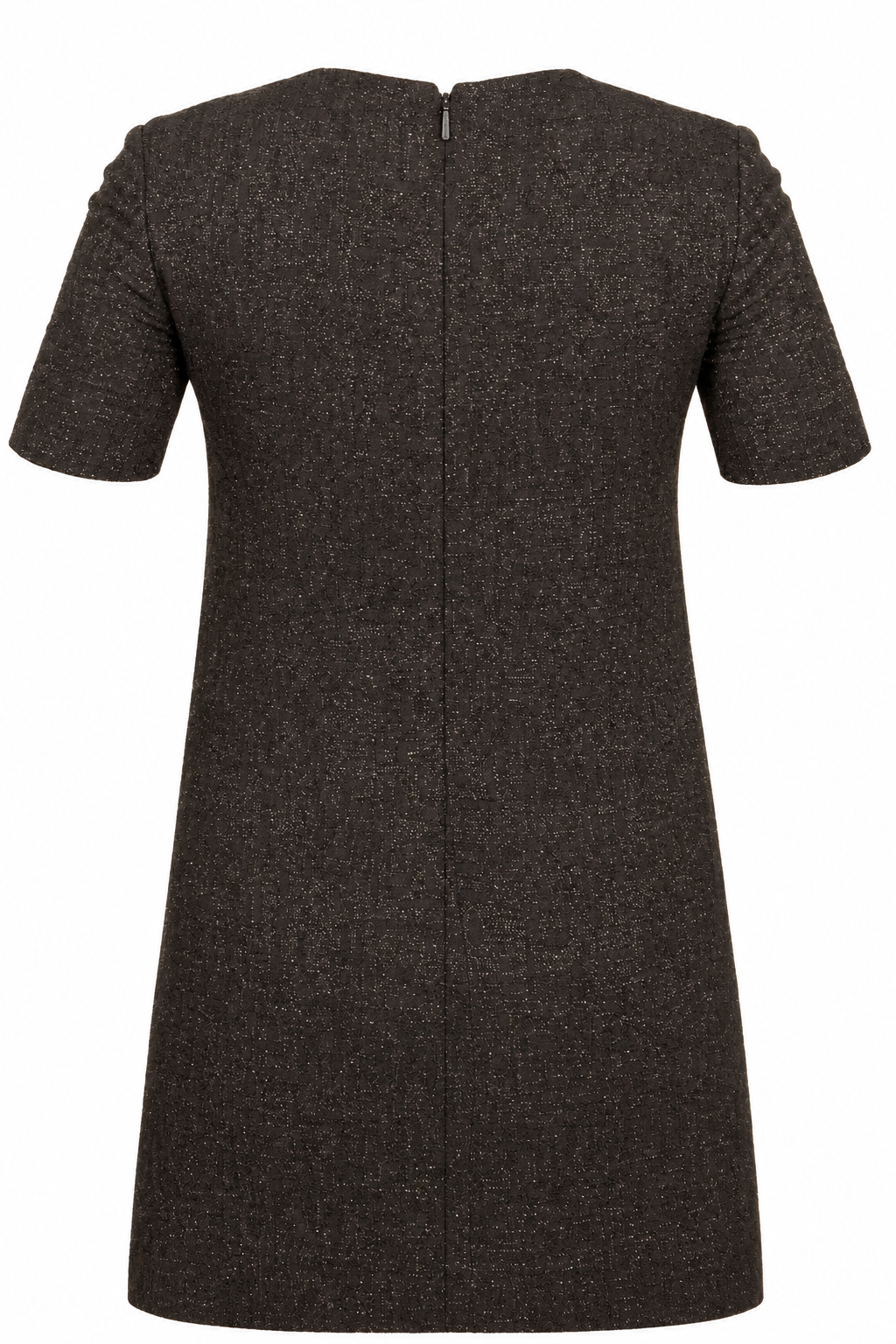 SAINT LAURENT Short Sleeve Lurex Mini Dress Black