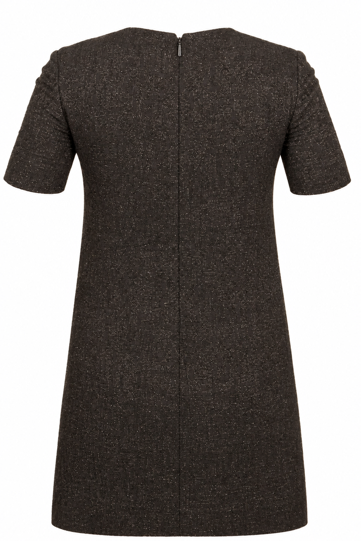 SAINT LAURENT Short Sleeve Lurex Mini Dress Black