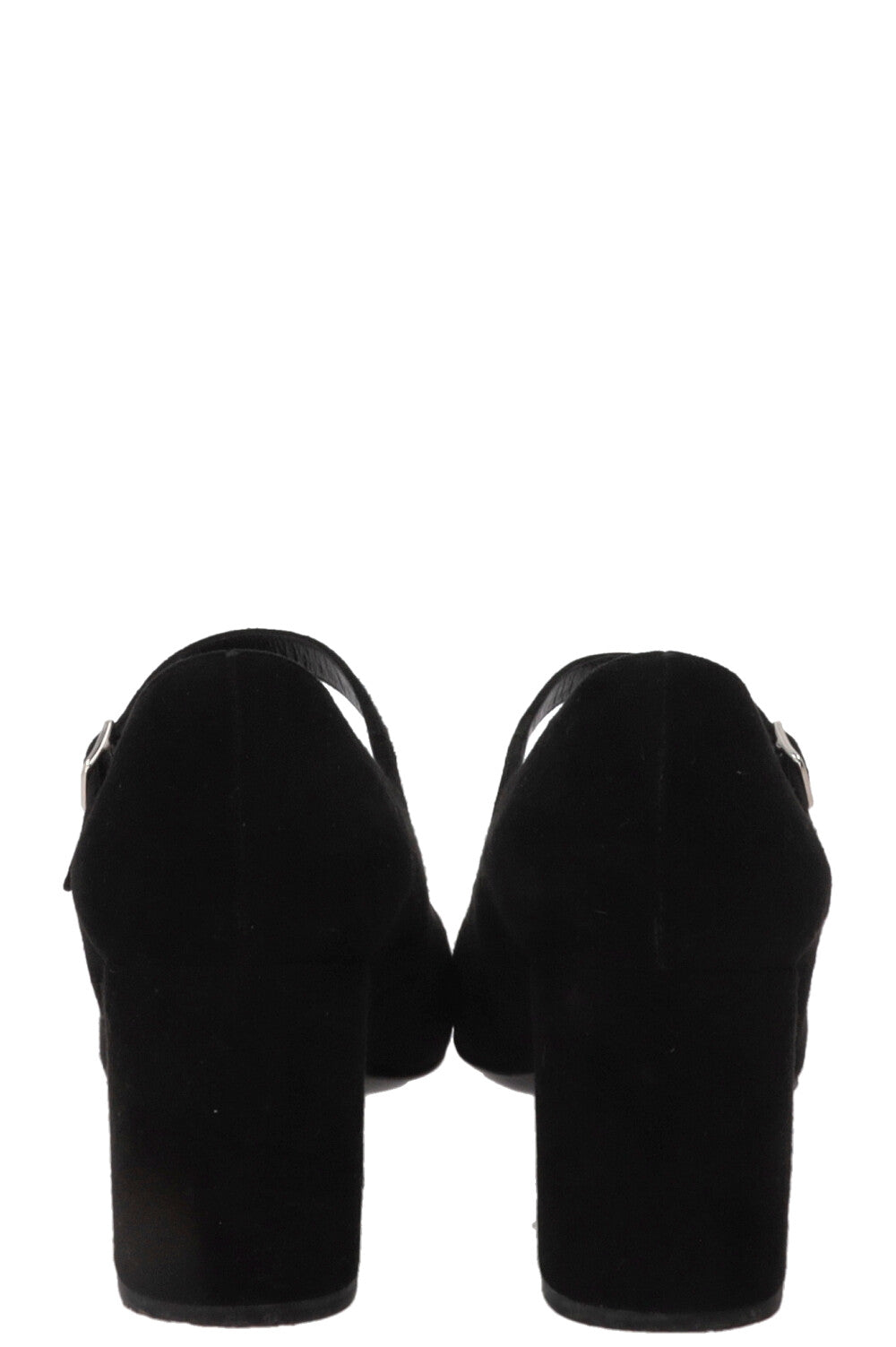 SAINT LAURENT Beaded Mary Jane Heels Suede Black