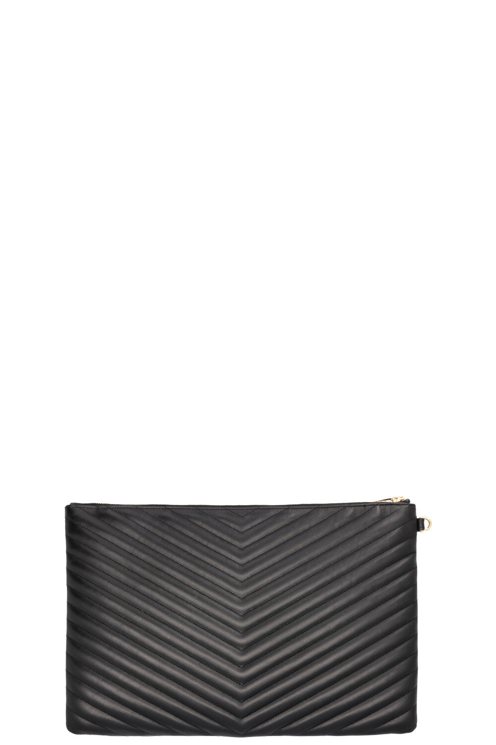 SAINT LAURENT Cassandre Clutch Leather Black