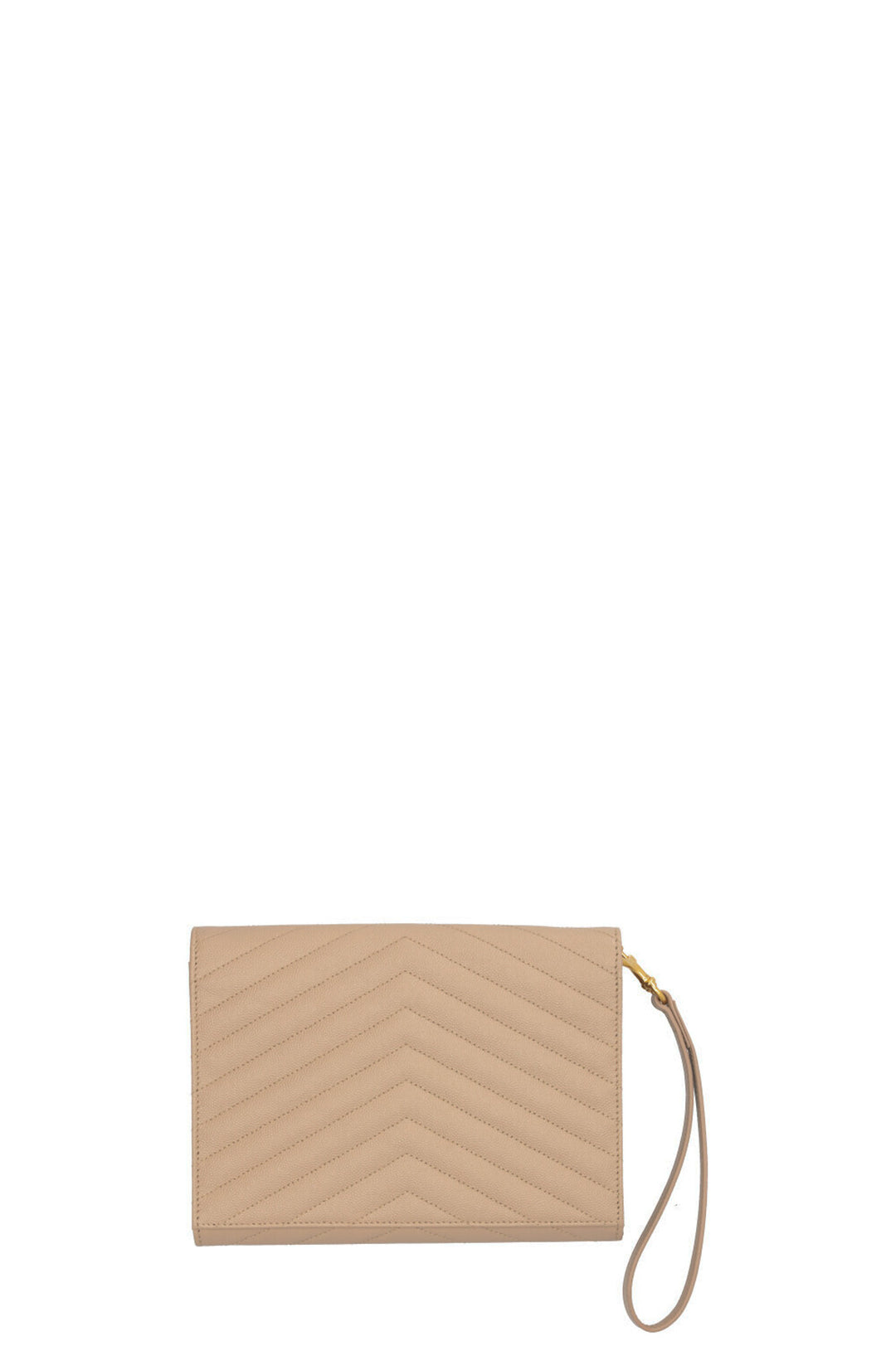 SAINT LAURENT Cassandre Matelassé Pochette Leather Beige