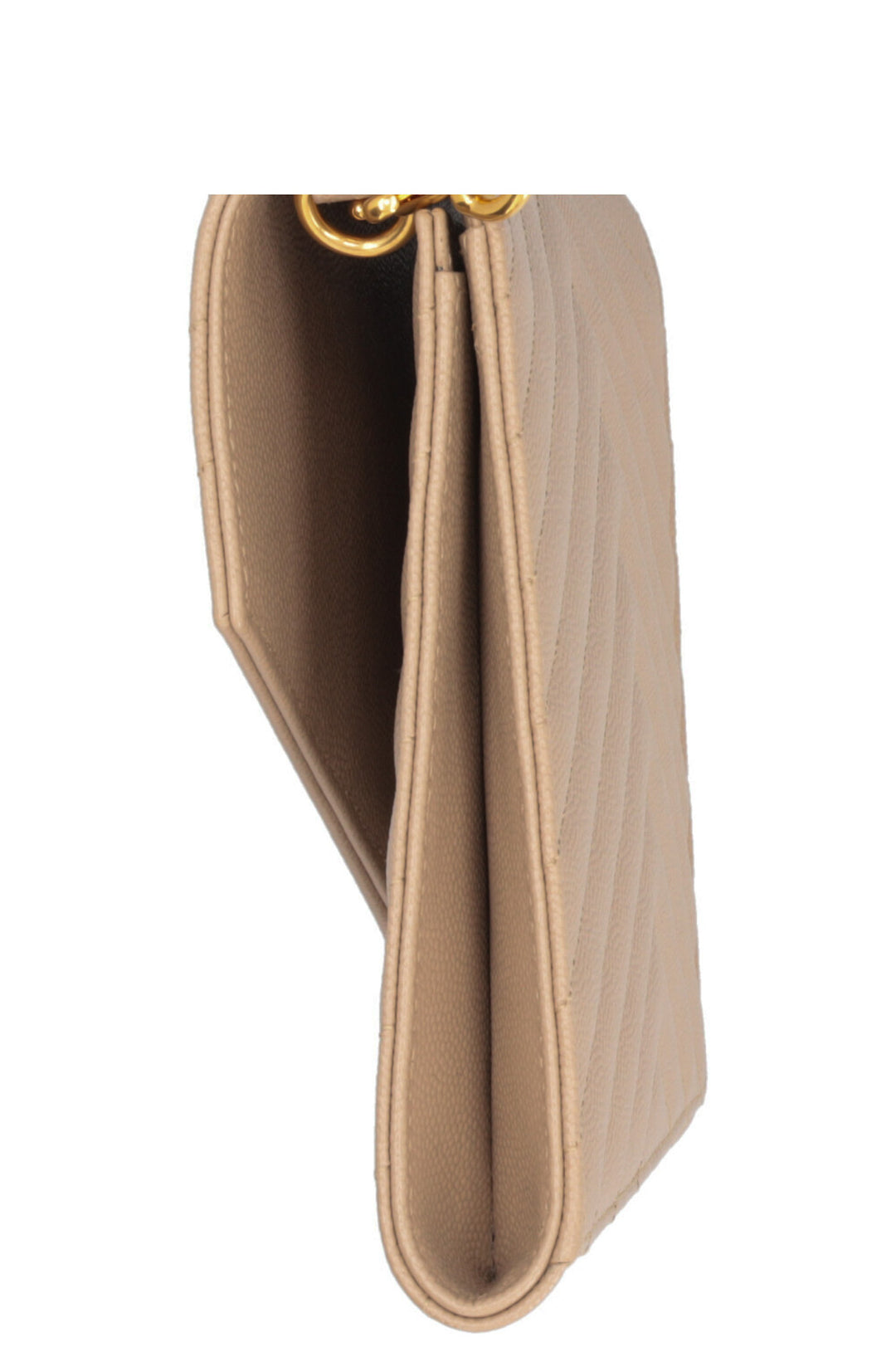 SAINT LAURENT Cassandre Matelassé Pochette Leather Beige