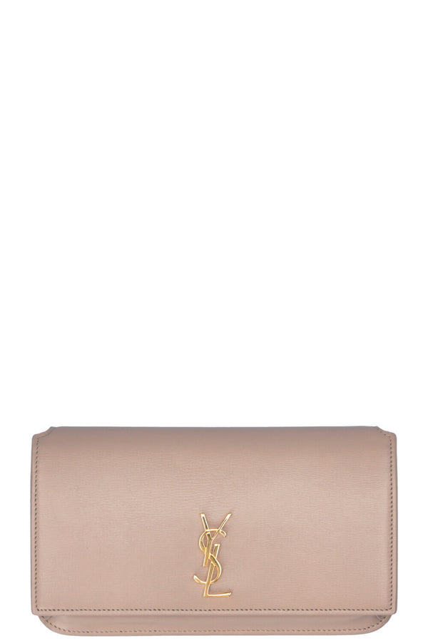 SAINT LAURENT Cassandre Porte-Téléphone sur Chaîne Beige Foncé