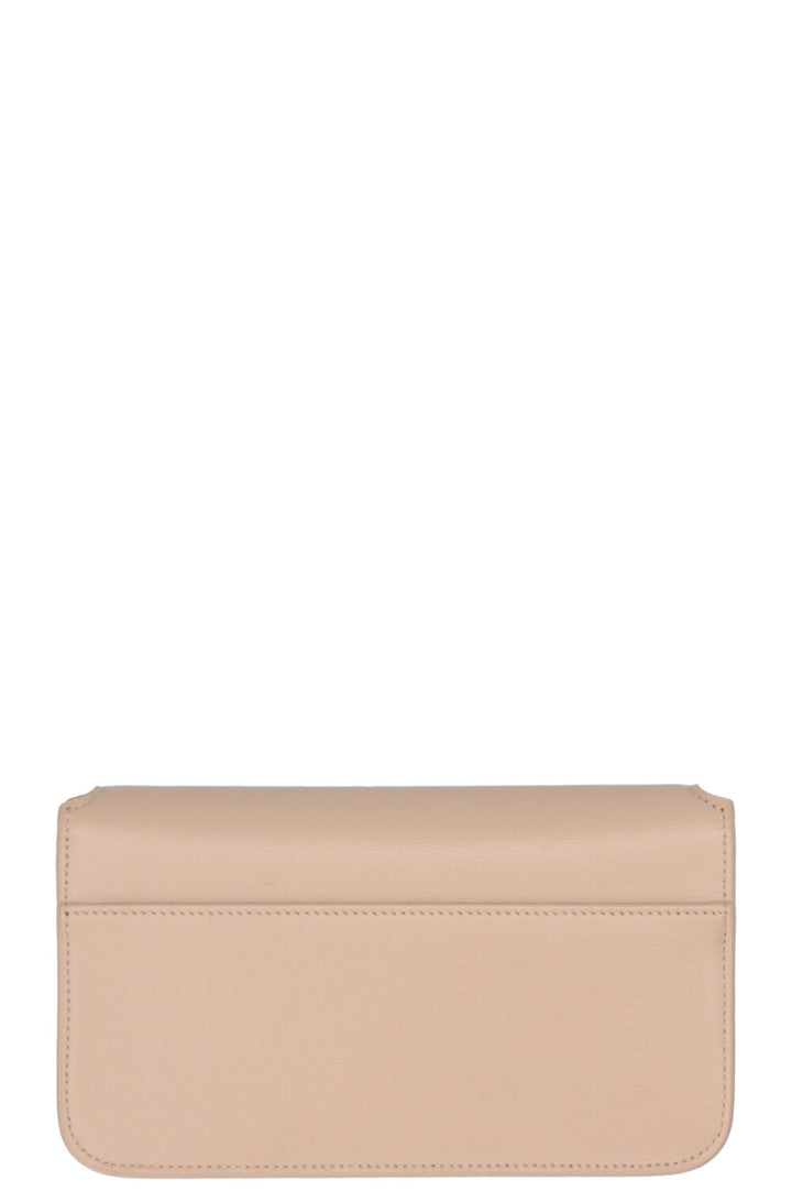 SAINT LAURENT Cassandre Phone Holder On Chain Dark Beige