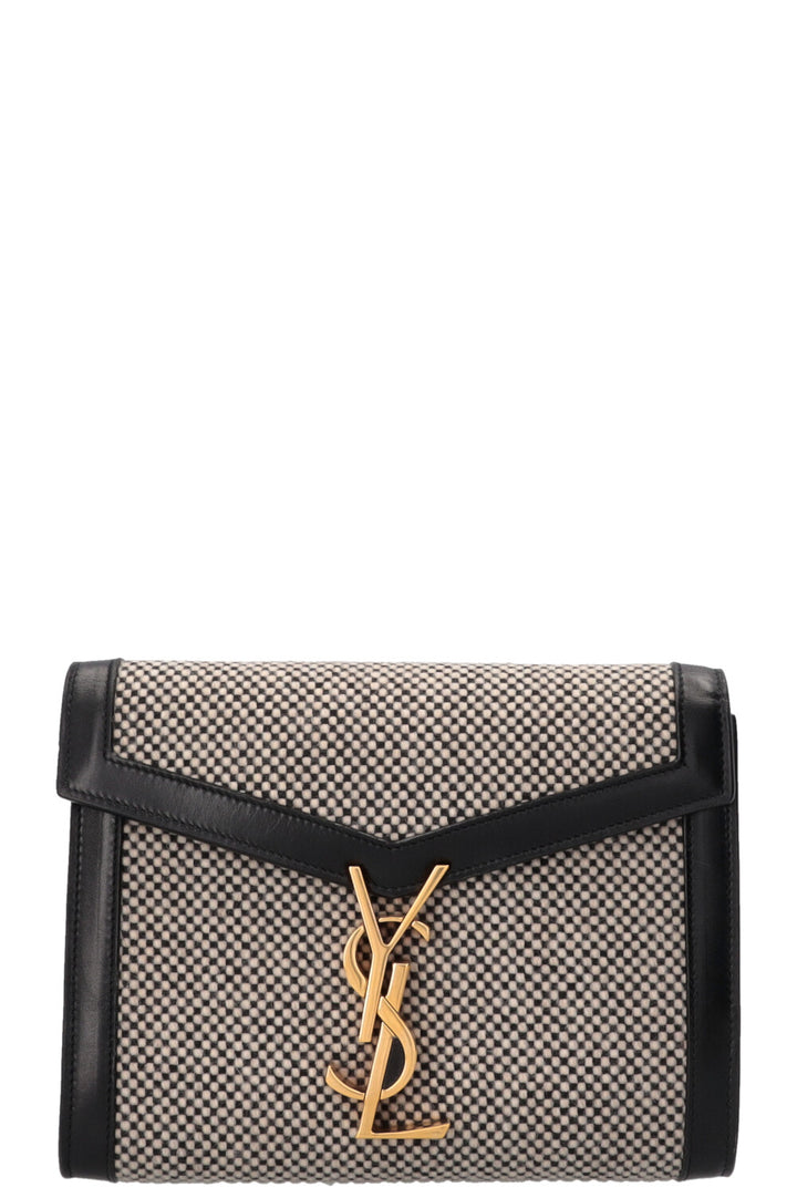 SAINT LAURENT Checkered Cassandra WOC Tweed Black