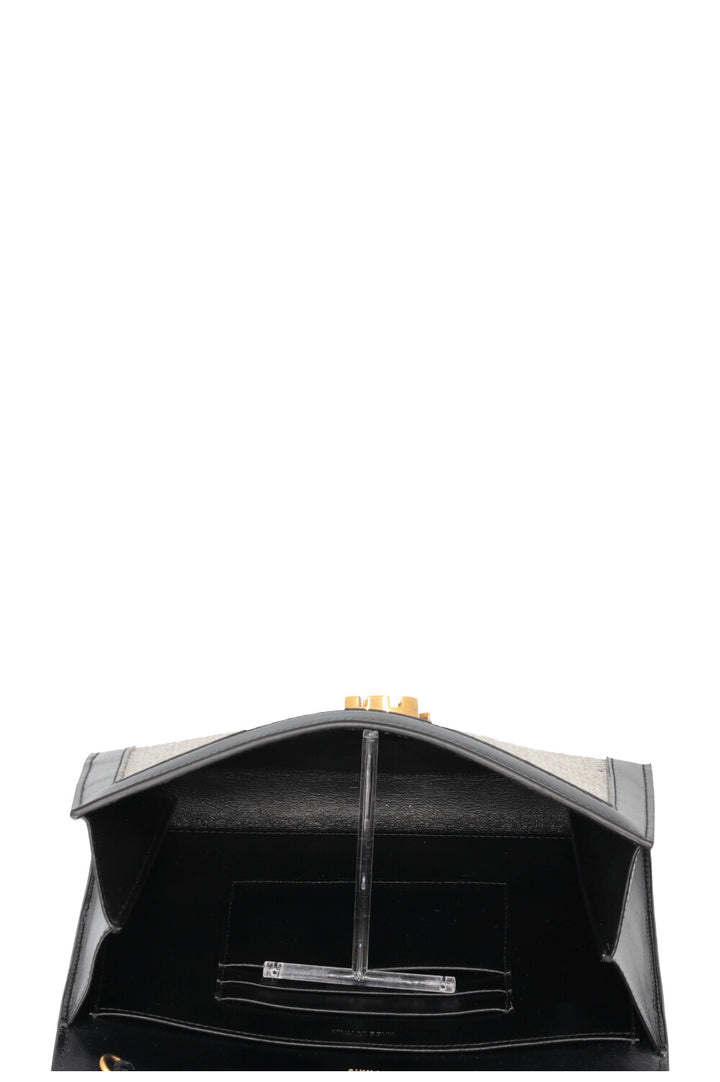 SAINT LAURENT Checkered Cassandra WOC Tweed Black