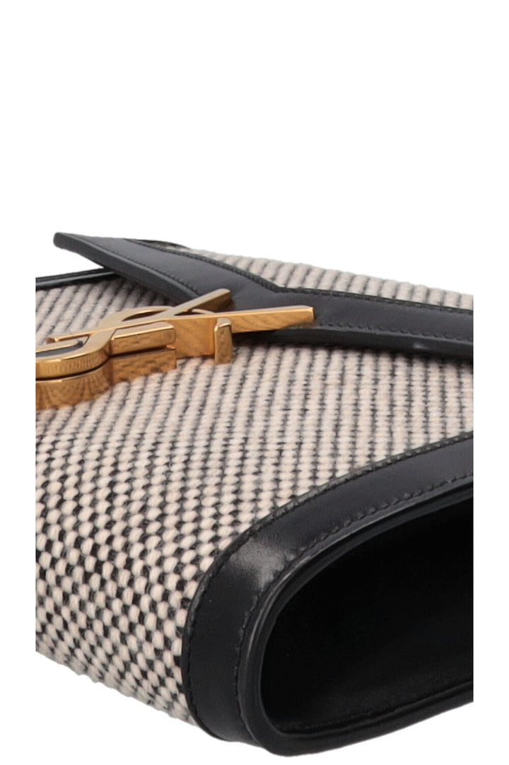 SAINT LAURENT Checkered Cassandra WOC Tweed Black