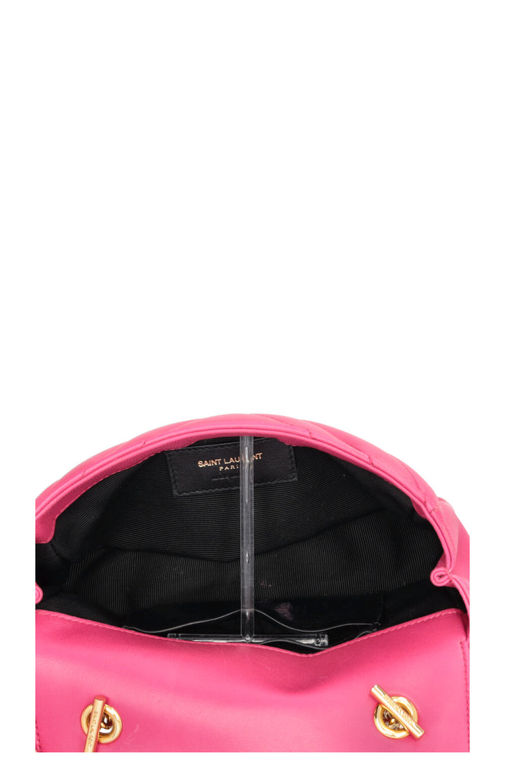 SAINT LAURENT Chevron College Wallet On Chain Pink