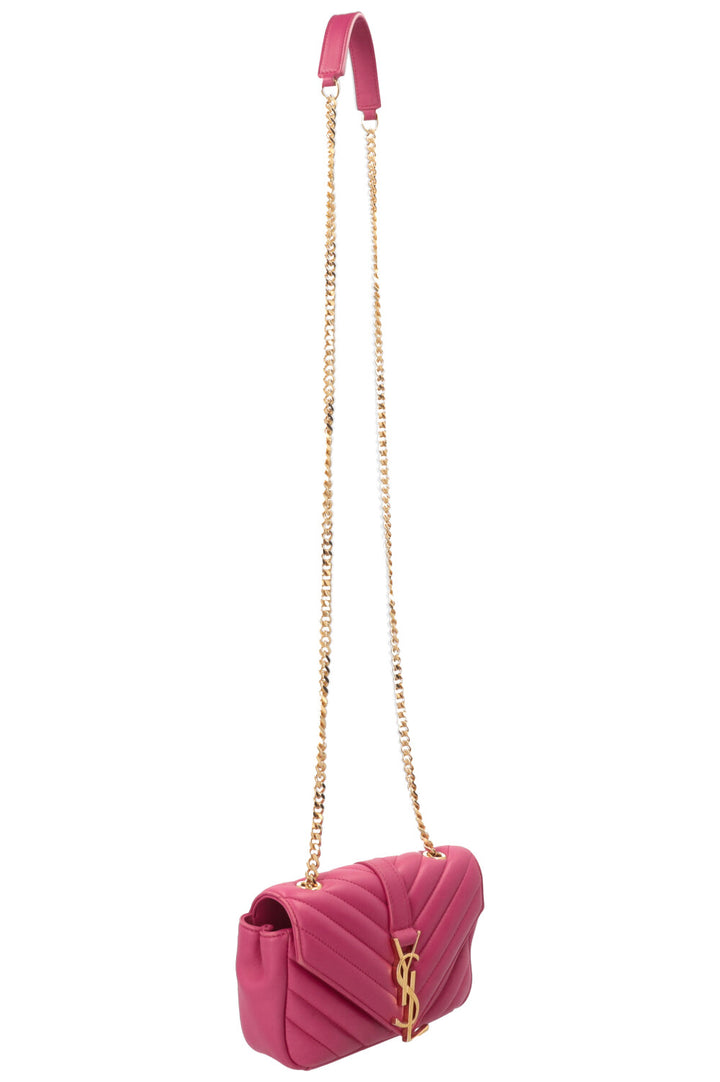 SAINT LAURENT Chevron College Wallet On Chain Pink