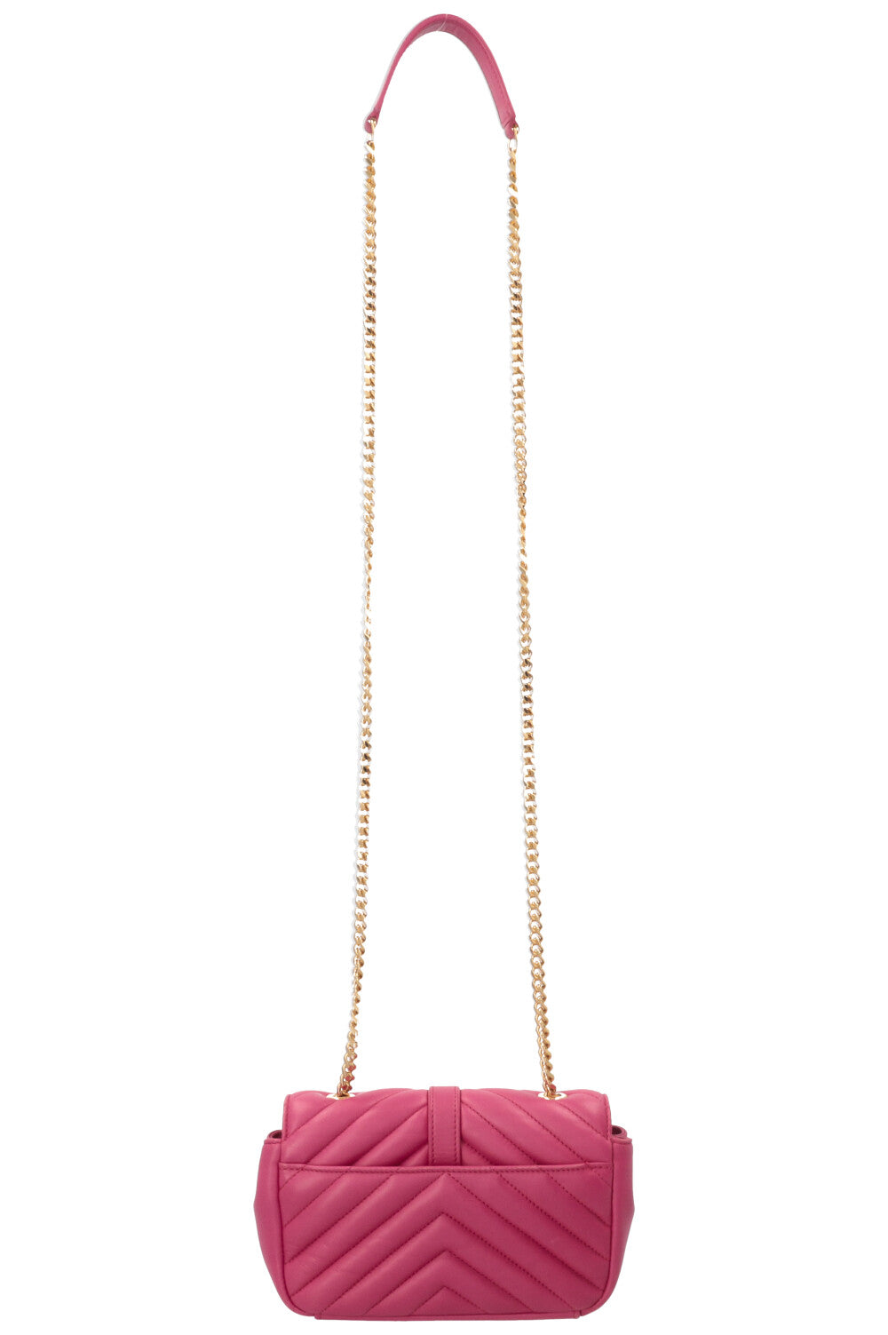 SAINT LAURENT Chevron College Wallet On Chain Pink