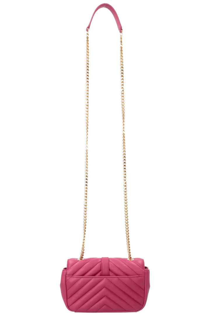 SAINT LAURENT Chevron College Wallet On Chain Pink
