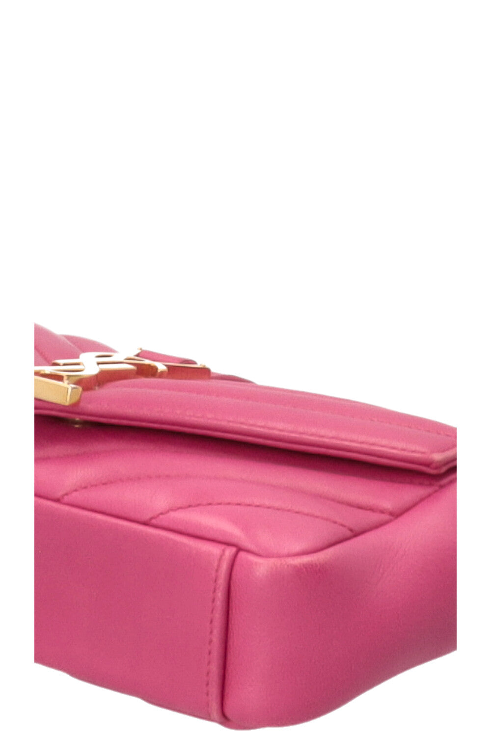 SAINT LAURENT Chevron College Wallet On Chain Pink