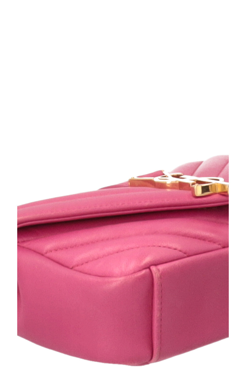 SAINT LAURENT Chevron College Wallet On Chain Pink