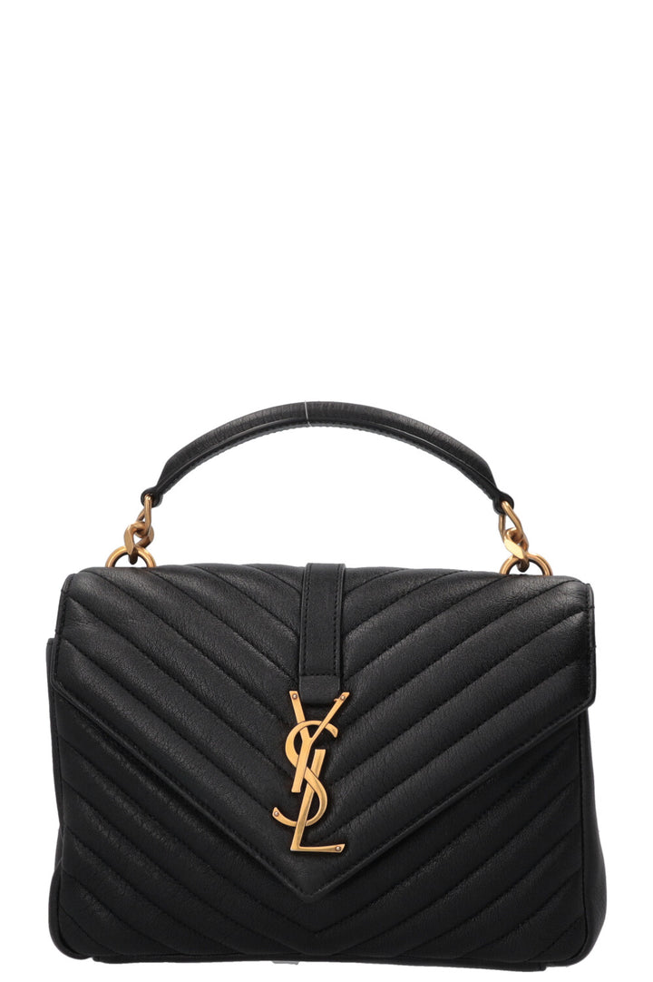 SAINT LAURENT Collège Bag Medium Leather Black