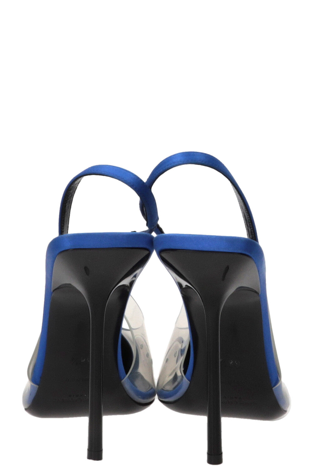 SAINT LAURENT Flaw Heels Satin Blue