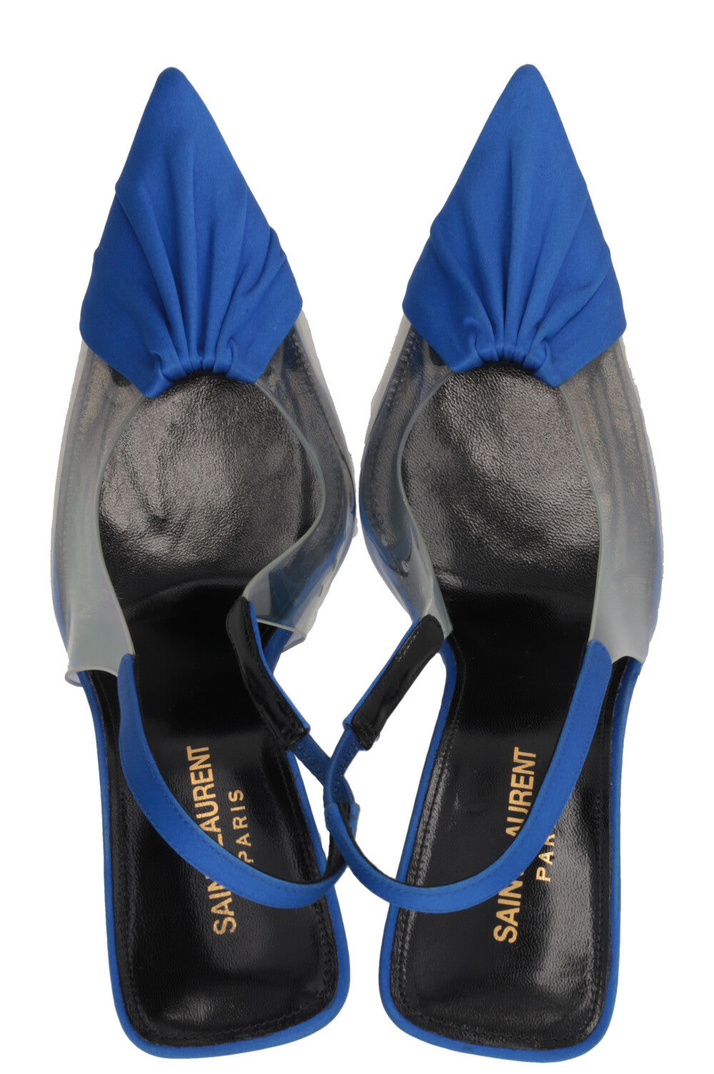 SAINT LAURENT Flaw Heels Satin Blue