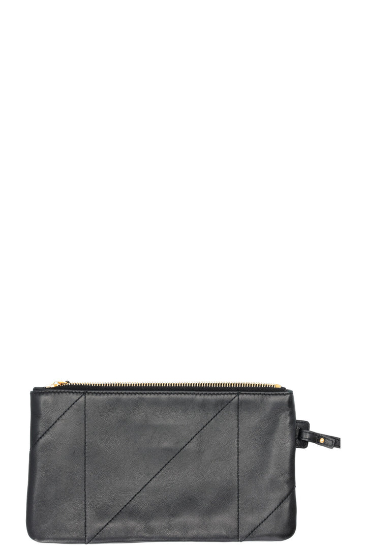 SAINT LAURENT Jamie Quilted Shoulder Tote Bag Leather Black