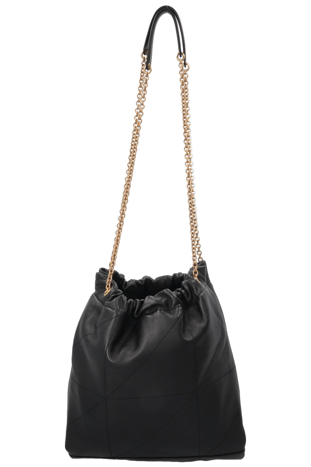 SAINT LAURENT Jamie Quilted Shoulder Tote Bag Leather Black
