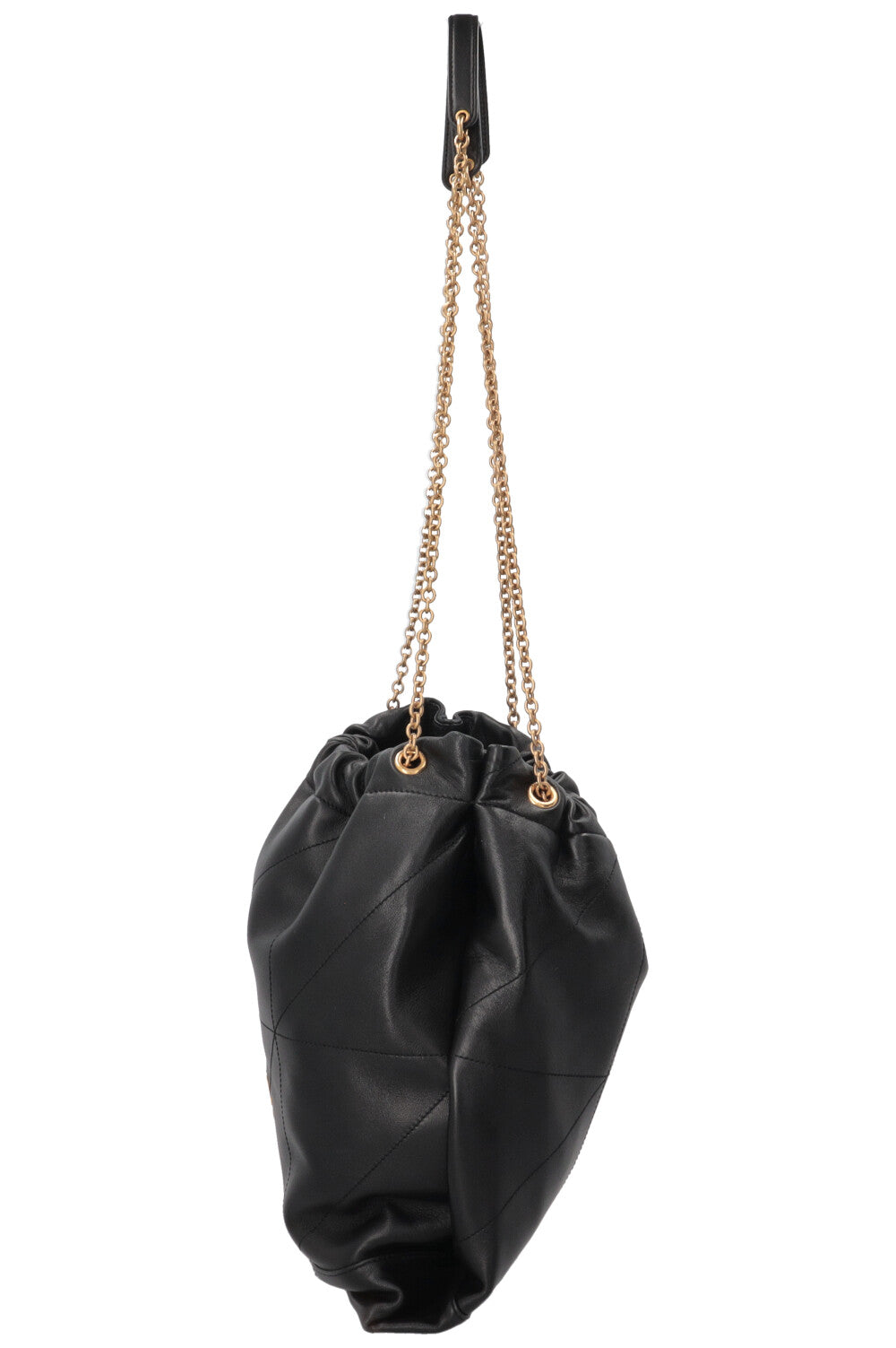SAINT LAURENT Jamie Quilted Shoulder Tote Bag Leather Black