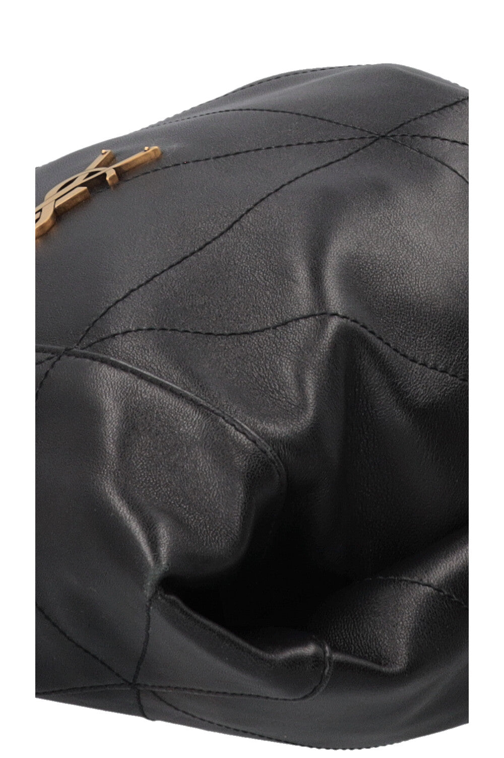 SAINT LAURENT Jamie Quilted Shoulder Tote Bag Leather Black