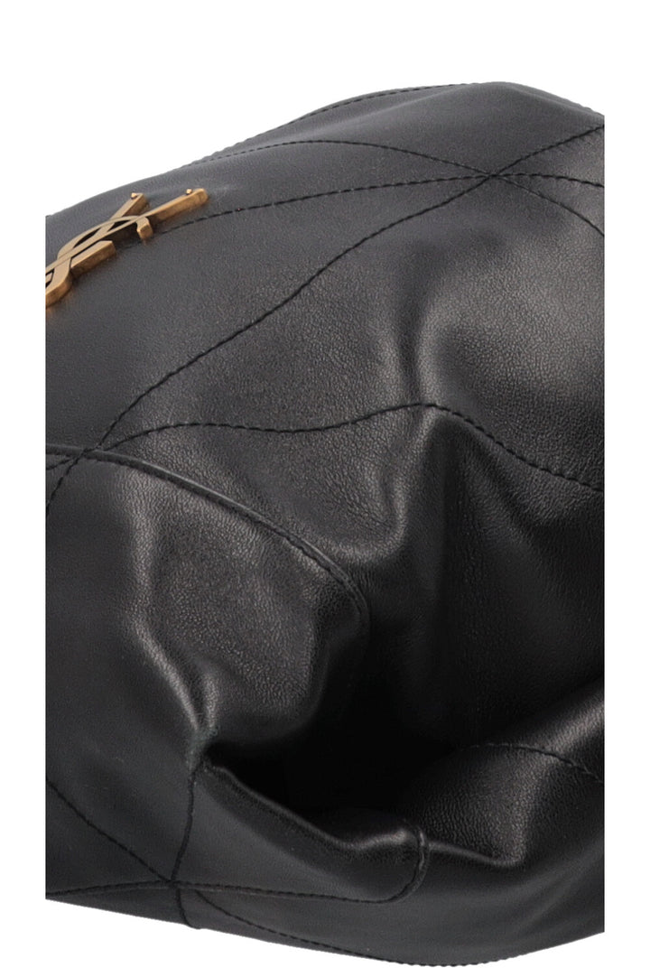 SAINT LAURENT Jamie Quilted Shoulder Tote Bag Leather Black
