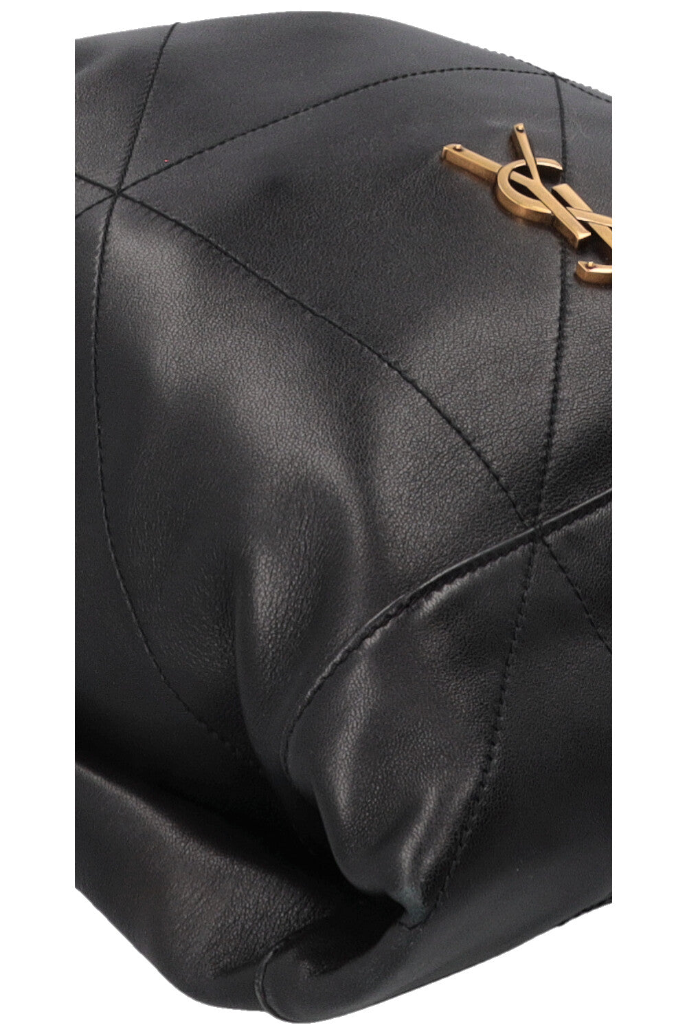 SAINT LAURENT Jamie Quilted Shoulder Tote Bag Leather Black