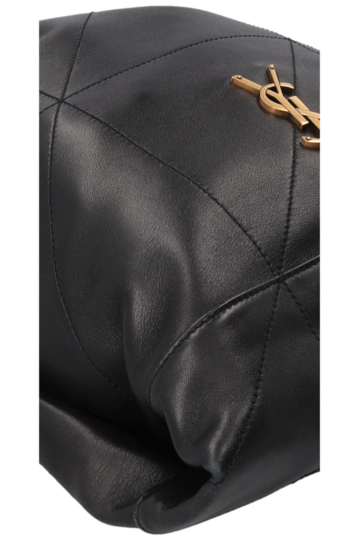 SAINT LAURENT Jamie Quilted Shoulder Tote Bag Leather Black