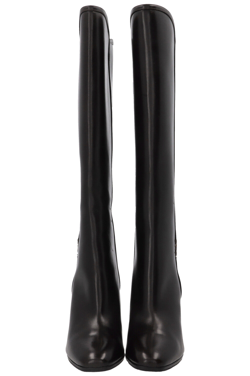 SAINT LAURENT Jane 90 Bottes Cuir Chocolat