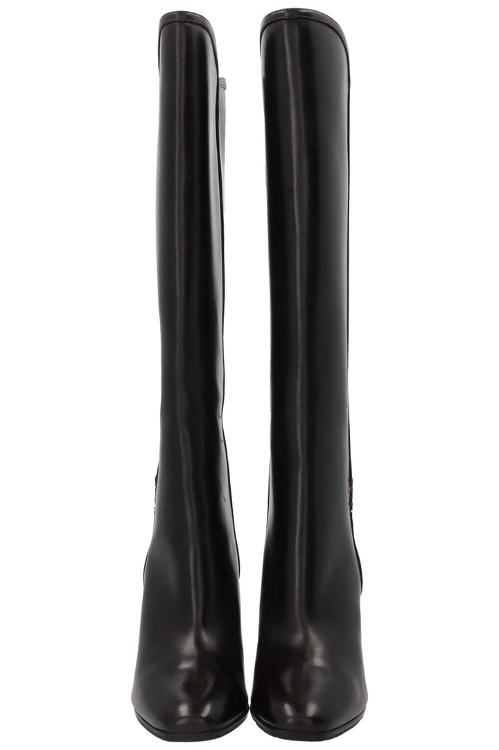SAINT LAURENT Jane 90 Bottes Cuir Chocolat