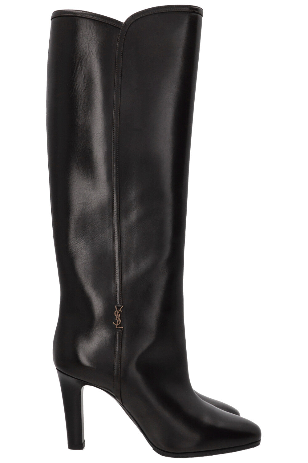 SAINT LAURENT Jane 90 Bottes Cuir Chocolat