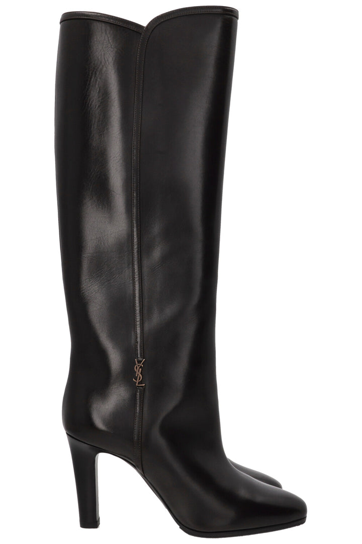 SAINT LAURENT Jane 90 Bottes Cuir Chocolat