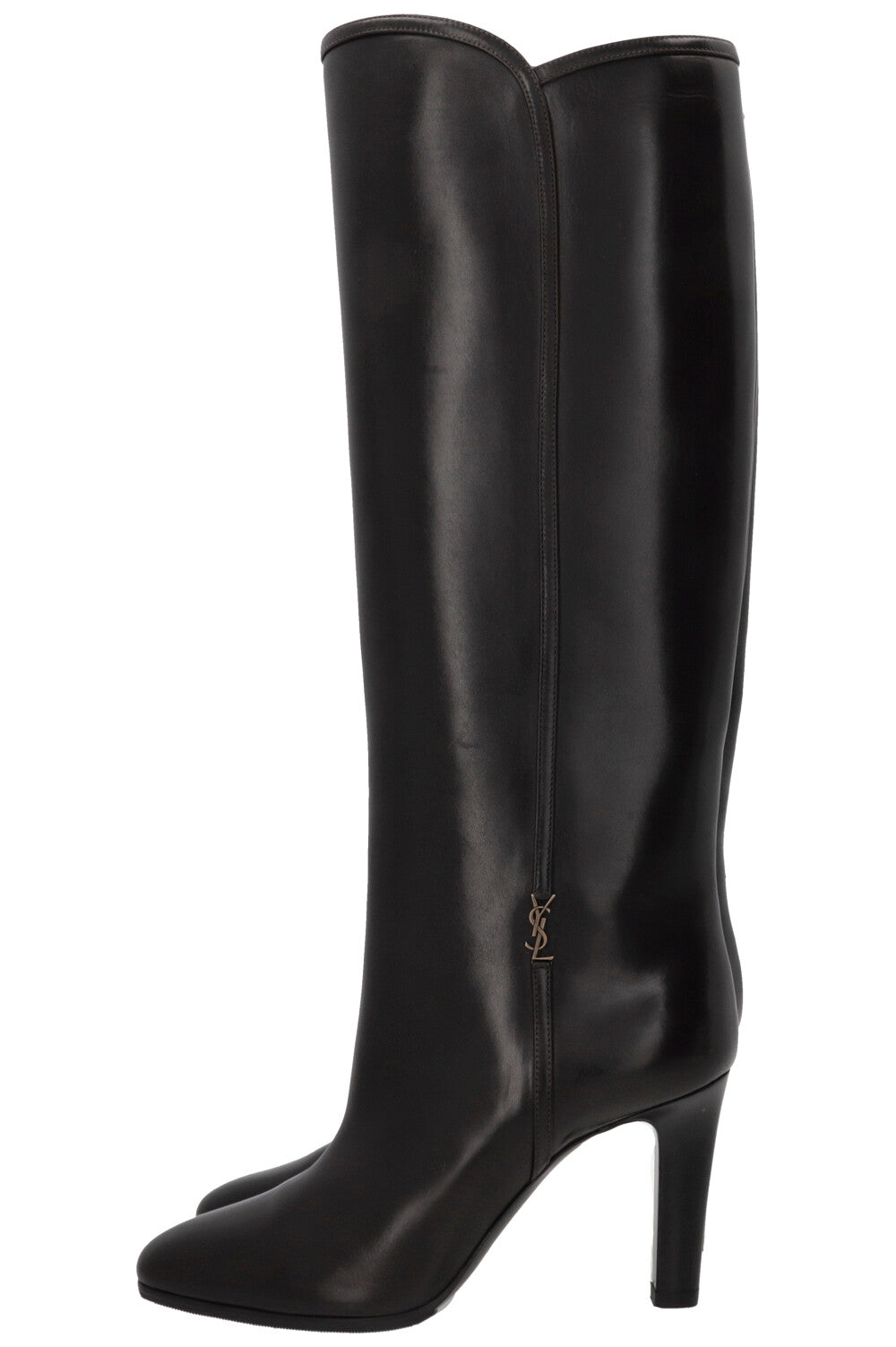SAINT LAURENT Jane 90 Bottes Cuir Chocolat