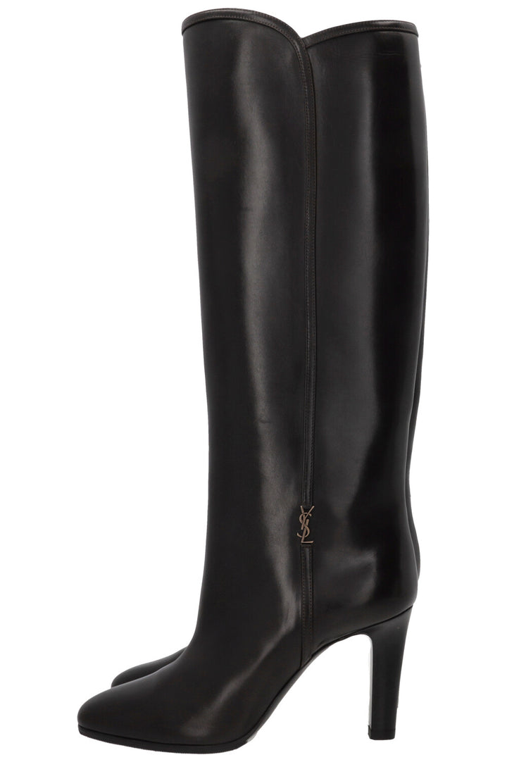SAINT LAURENT Jane 90 Bottes Cuir Chocolat