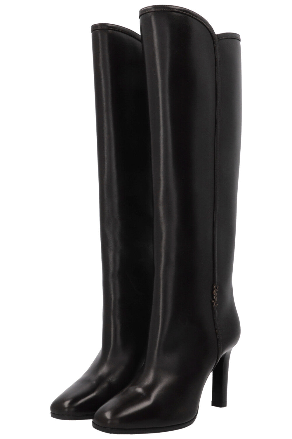 SAINT LAURENT Jane 90 Bottes Cuir Chocolat