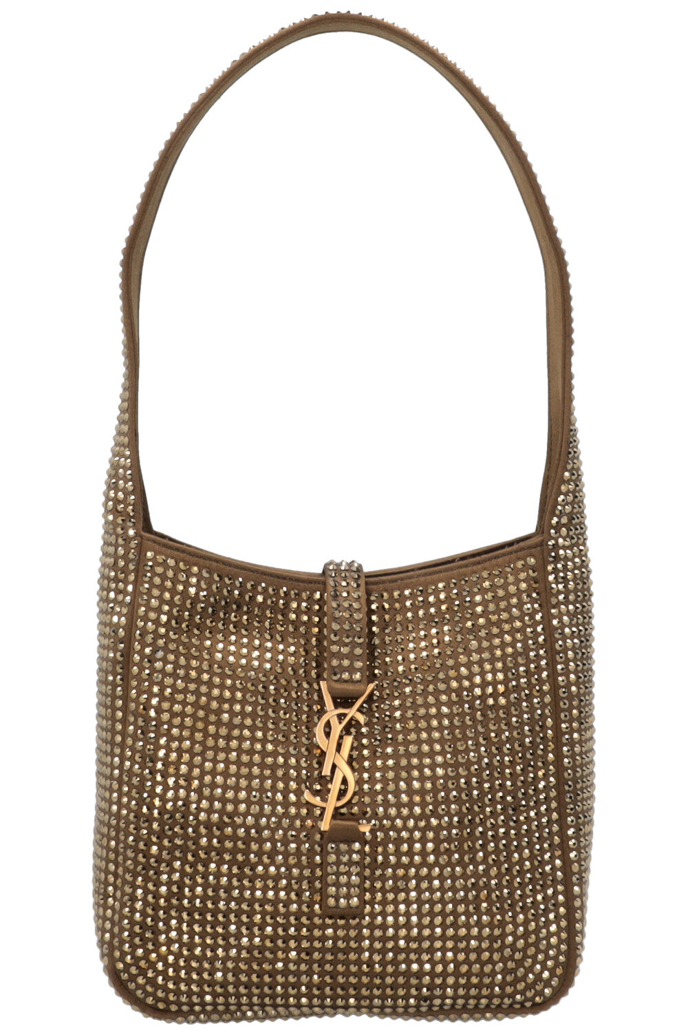 SAINT LAURENT Sac porté épaule Baby Le 5 à 7 en cristaux Kaki