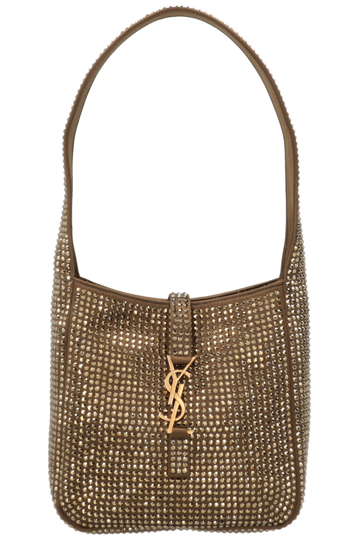 SAINT LAURENT Sac porté épaule Baby Le 5 à 7 en cristaux Kaki