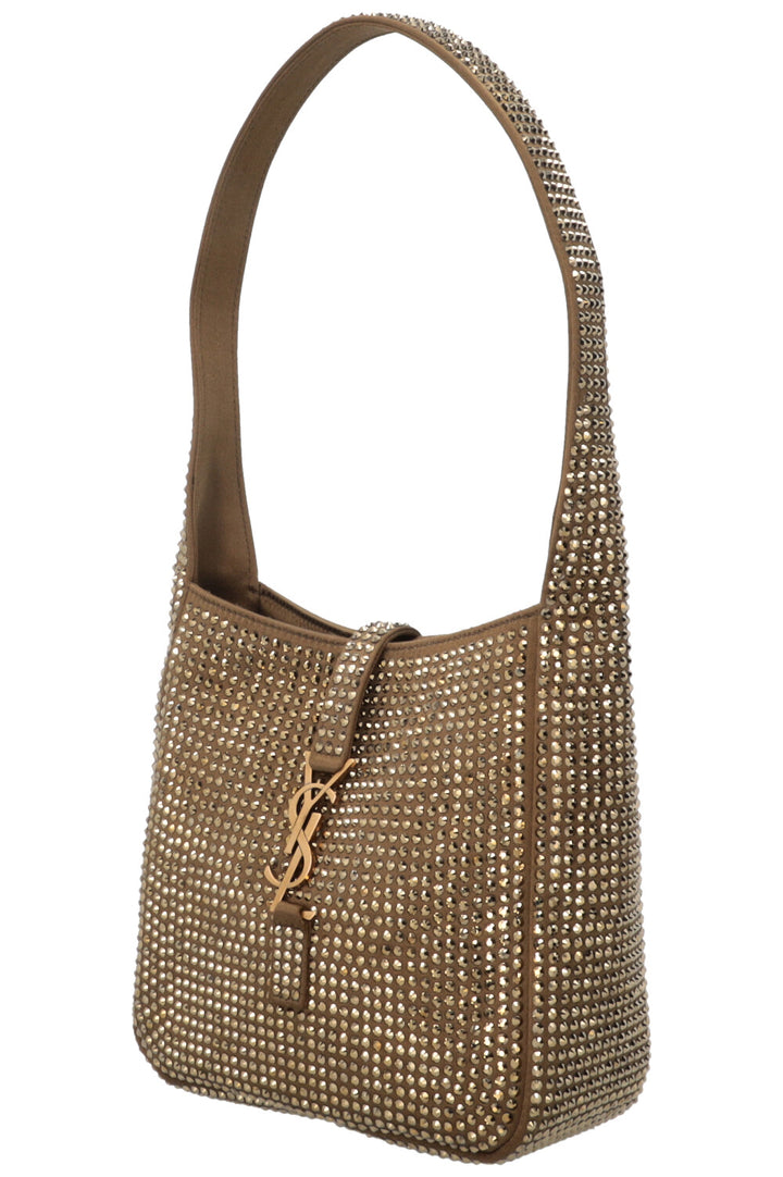 SAINT LAURENT Sac porté épaule Baby Le 5 à 7 en cristaux Kaki