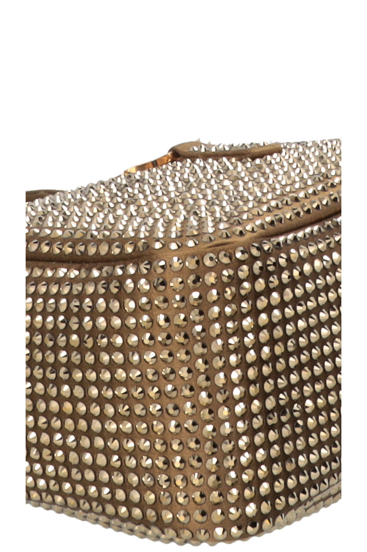 SAINT LAURENT Sac porté épaule Baby Le 5 à 7 en cristaux Kaki