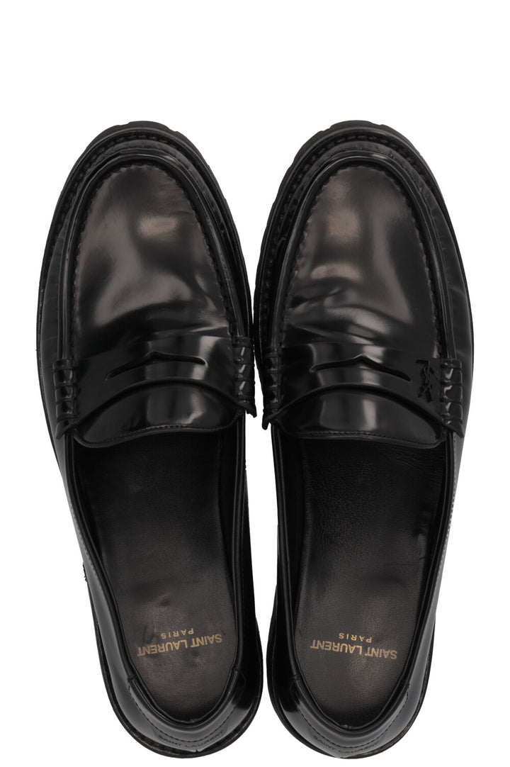 SAINT LAURENT Le Mocassin Cuir Noir
