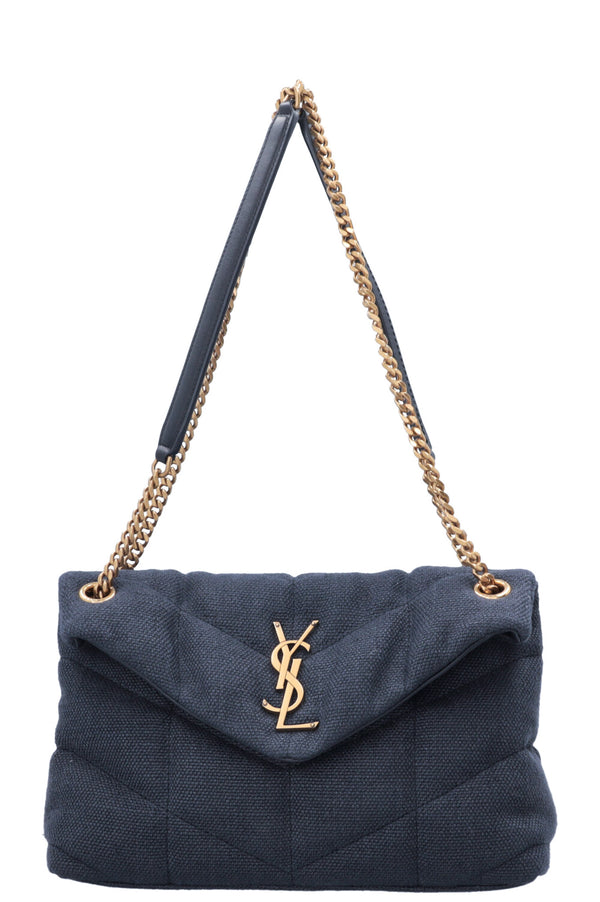 SAINT LAURENT Sac LouLou Medium en maille bleu nuit