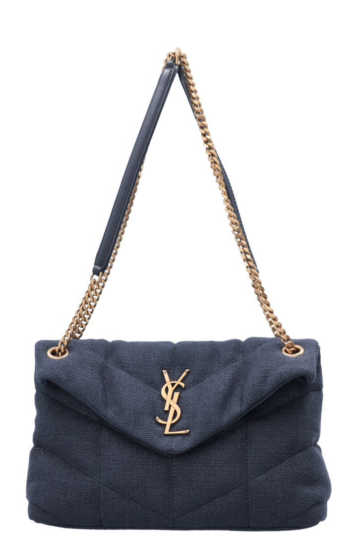 SAINT LAURENT LouLou Medium Bag Knit Midnight Blue