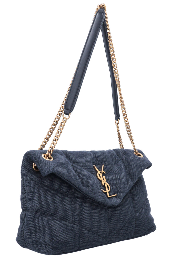 SAINT LAURENT LouLou Medium Bag Knit Midnight Blue
