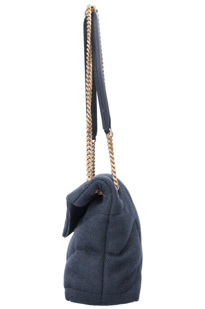 SAINT LAURENT LouLou Medium Bag Knit Midnight Blue