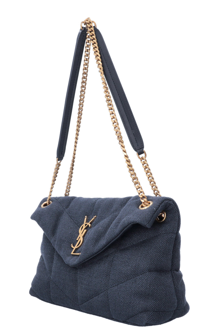 SAINT LAURENT LouLou Medium Bag Knit Midnight Blue