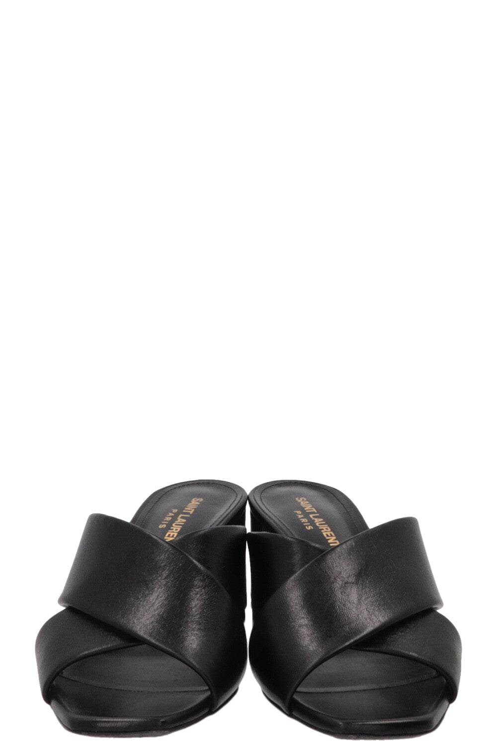 SAINT LAURENT Mules LouLou en cuir Noir