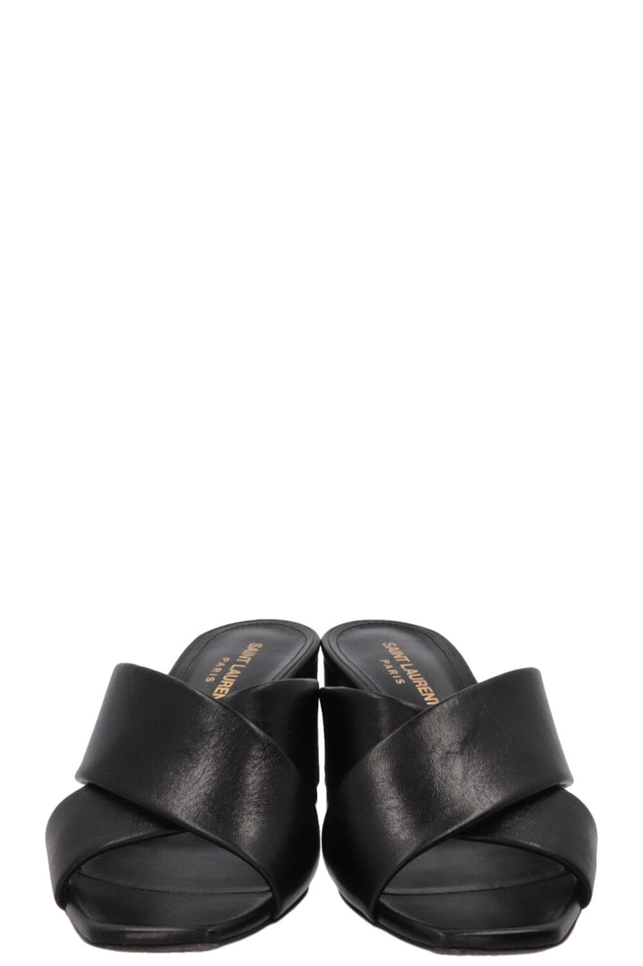 SAINT LAURENT Mules LouLou en cuir Noir