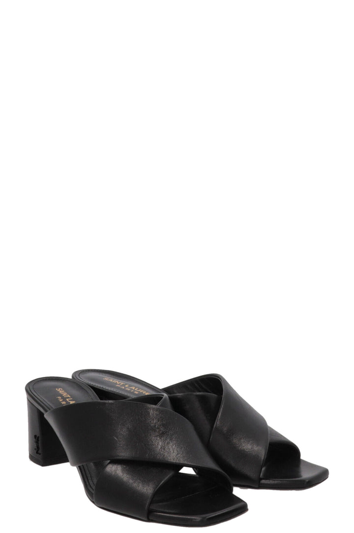 SAINT LAURENT Mules LouLou en cuir Noir